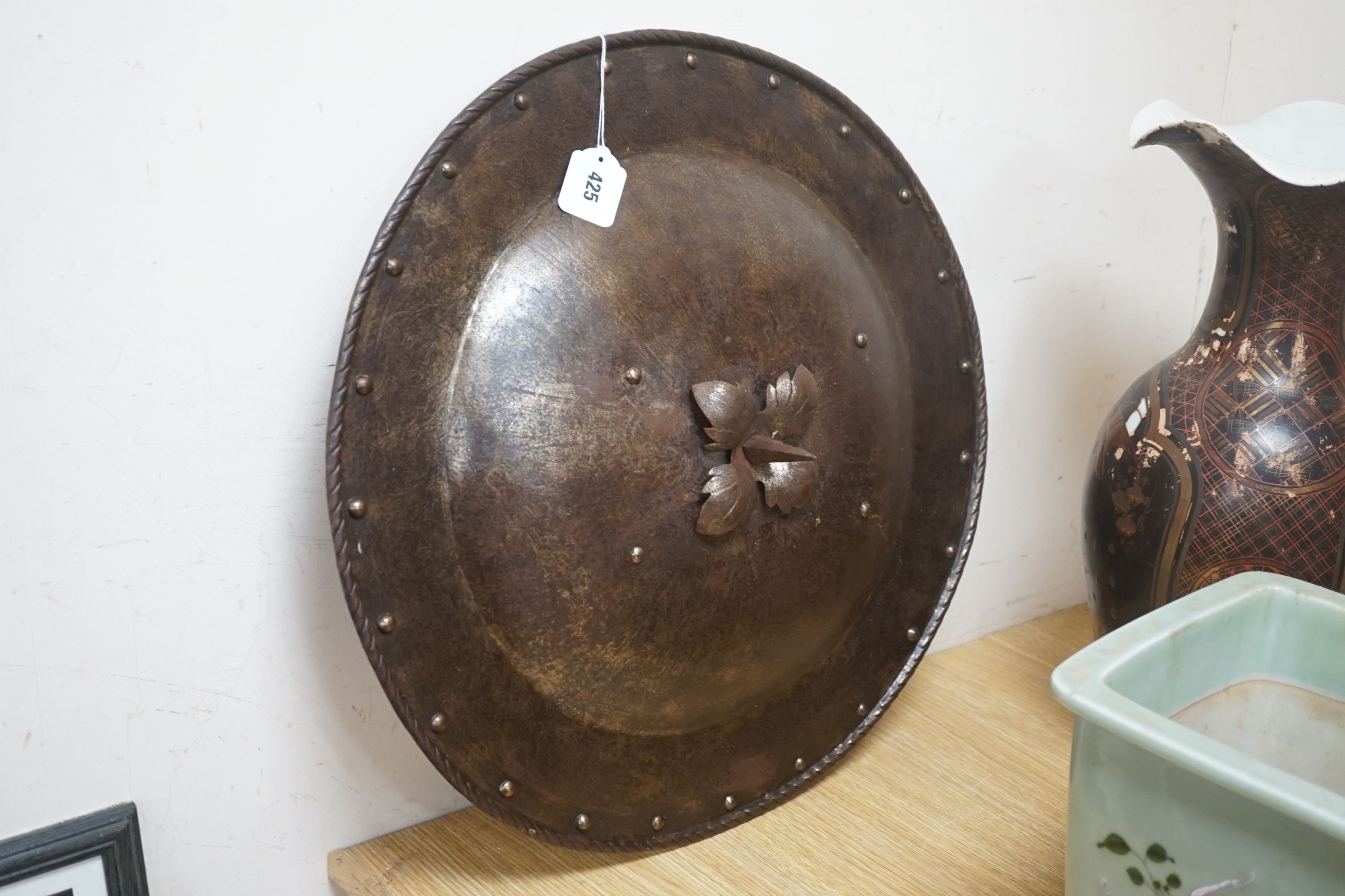 A 19th century European shield 57 cms diameter.